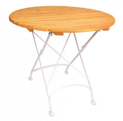 Stół okrągły metalowo-drewniany ELIZABETH 2 BIS fi 85 cm - RO