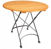 Stół okrągły metalowo-drewniany ELIZABETH BIS fi 85 cm - RO